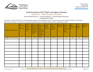 Form AGR-2242-A Food Assistance (FA) Tribal Lead Agency Review - Washington, Page 17