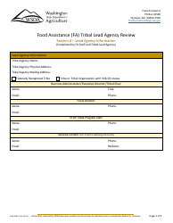 Form AGR-2242-A Food Assistance (FA) Tribal Lead Agency Review - Washington