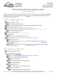 Form AGR-2242-A Food Assistance (FA) Tribal Lead Agency Review - Washington, Page 2