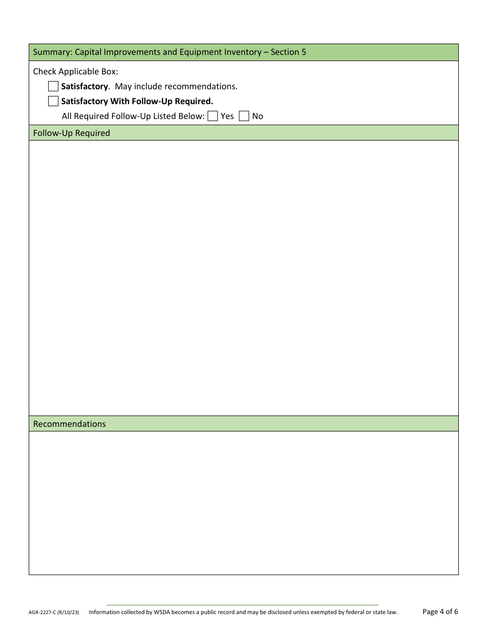 Form AGR-2227 Food Assistance (FA) Sub Agency Review - Washington, Page 14