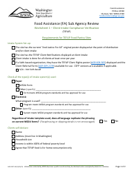 Form AGR-2227 Food Assistance (FA) Sub Agency Review - Washington, Page 18