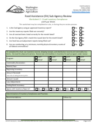 Form AGR-2227 Food Assistance (FA) Sub Agency Review - Washington, Page 20