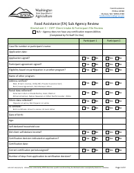 Form AGR-2227 Food Assistance (FA) Sub Agency Review - Washington, Page 21