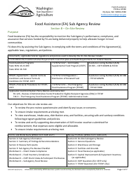 Form AGR-2227 Food Assistance (FA) Sub Agency Review - Washington, Page 4