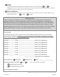 Form AGR-2256 Commodity Loss/Adjustment Report for Lead Agencies - Washington, Page 2