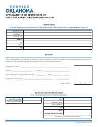 SOK Form BM-26 Application for Certificate of Title for a Boat or Outboard Motor - Oklahoma, Page 2