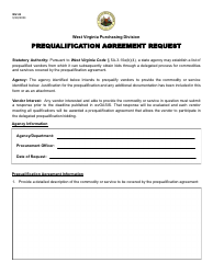Document preview: Form WV-41 Prequalification Agreement Request - West Virginia