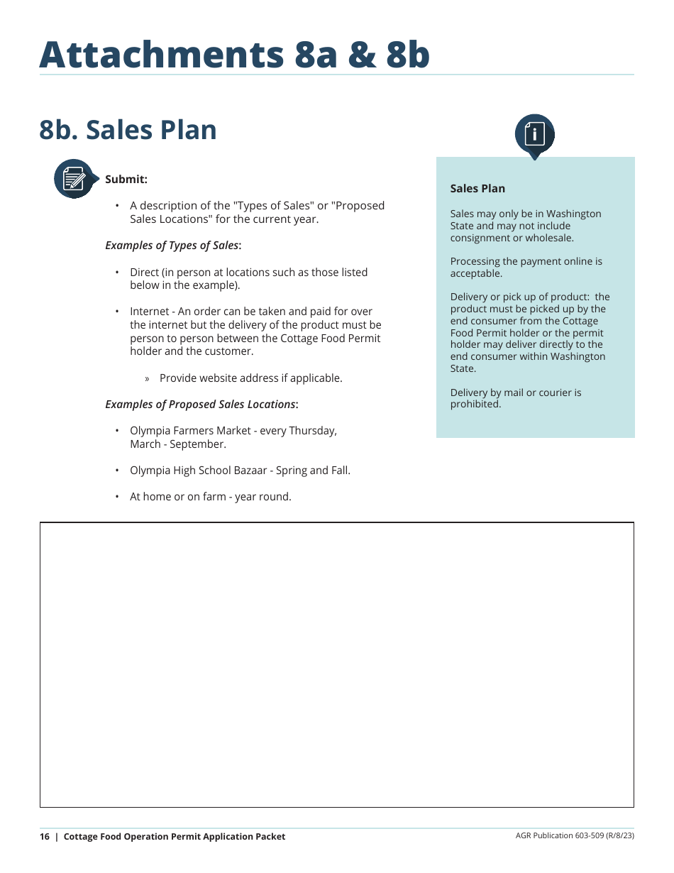 Form AGR-2093 Application for Cottage Food Operation Permit - Washington, Page 16