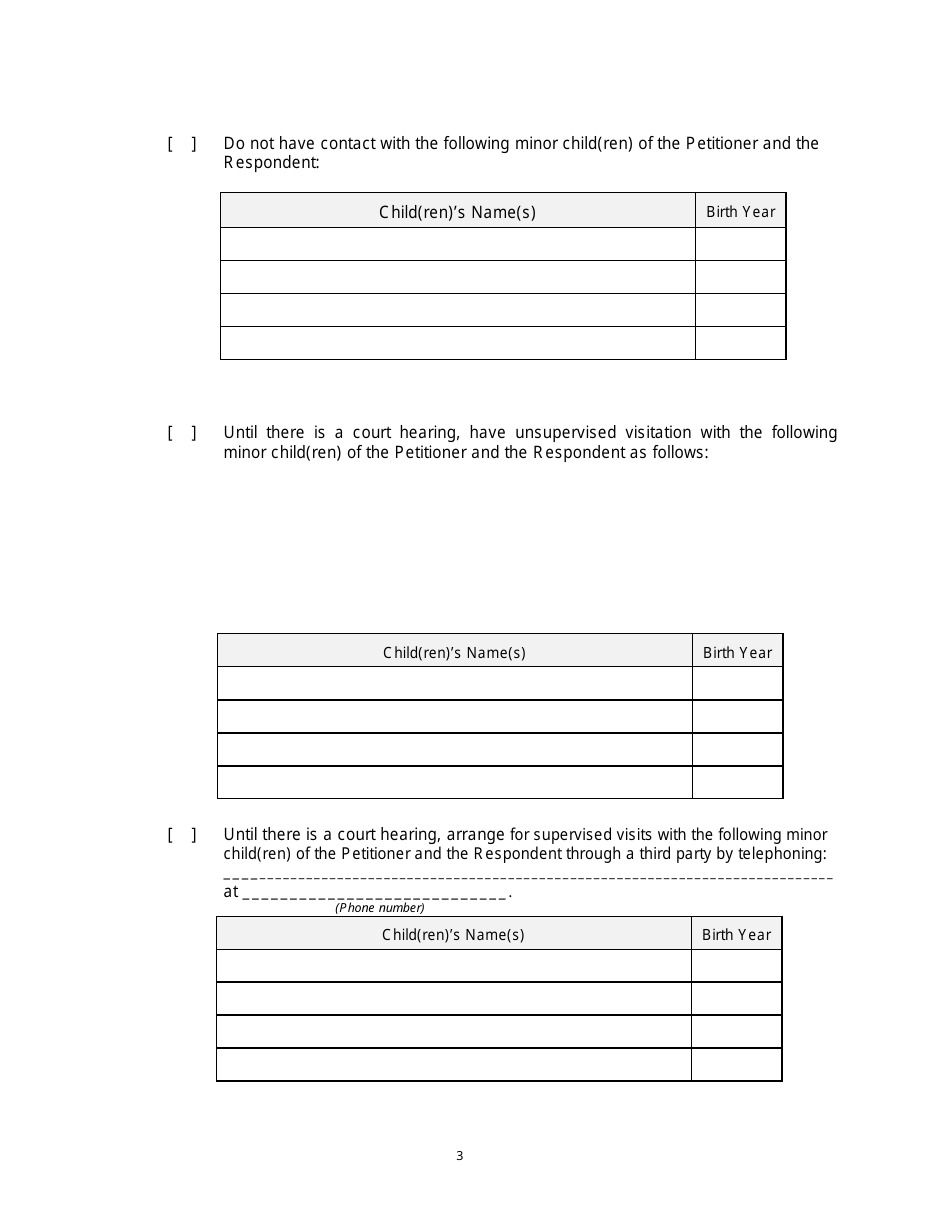Form 2F-P-473 Temporary Restraining Order - Hawaii, Page 3