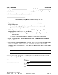 Document preview: Form GAC102 Affidavit Regarding Background Checks - Minnesota
