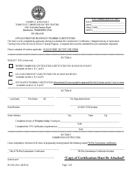 Form IN1634 Application for In-Service Training Substitution - Tennessee