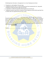 Class II Boarding Home Permit Application - Criminal History Statement - Harris County, Texas, Page 2