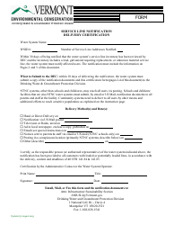 Notification of Known or Potential Service Line Containing Lead Form - Vermont, Page 4