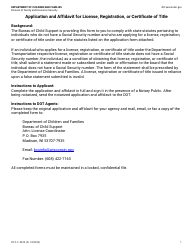 Form DCF-F-5674 Application and Affidavit for License, Registration, or Certificate of Title - Wisconsin