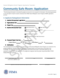 Document preview: Community Safe Room: Application - Hazard Mitigation Grant Program - Sample