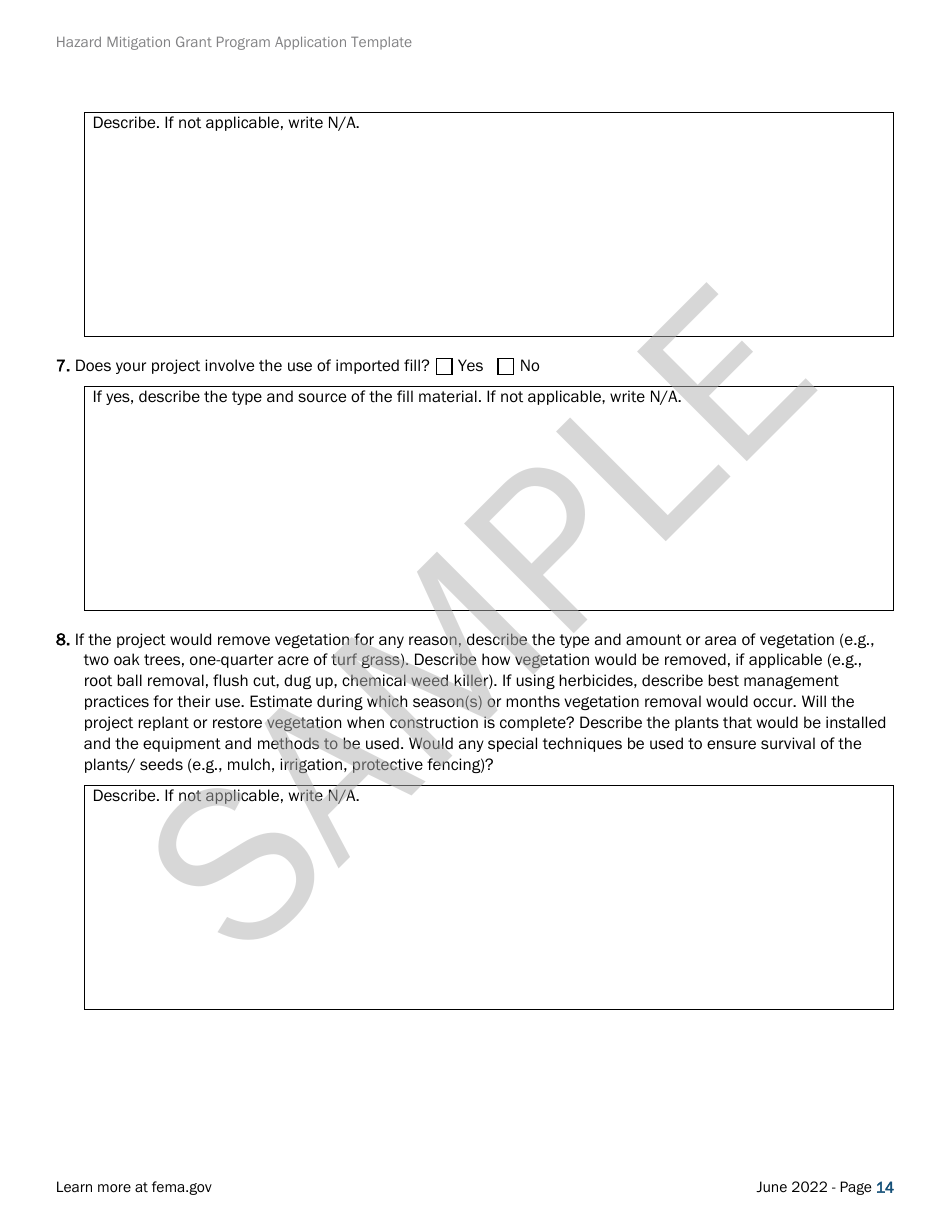 Community Safe Room: Application - Hazard Mitigation Grant Program - Sample, Page 14