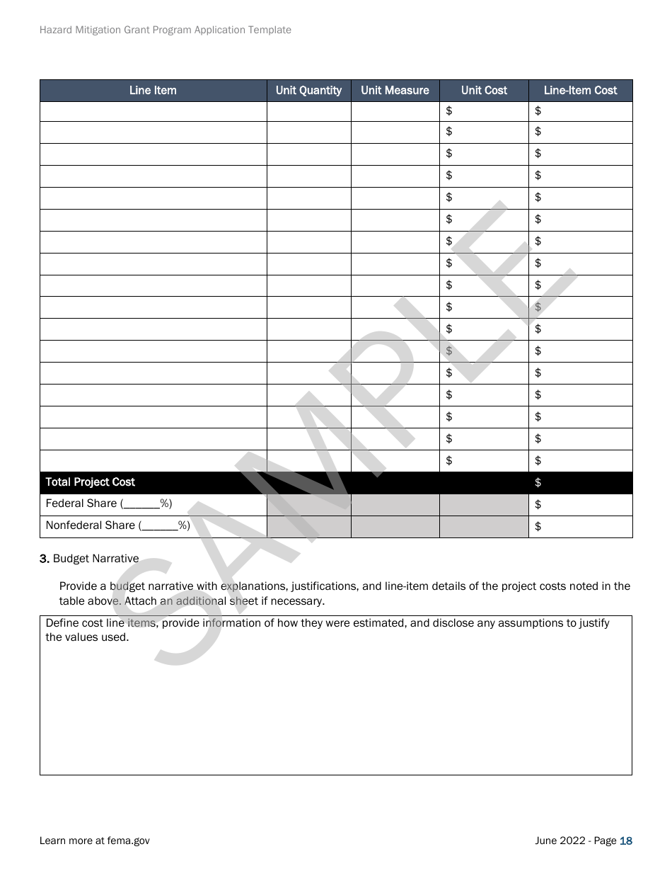 Community Safe Room: Application - Hazard Mitigation Grant Program - Sample, Page 18