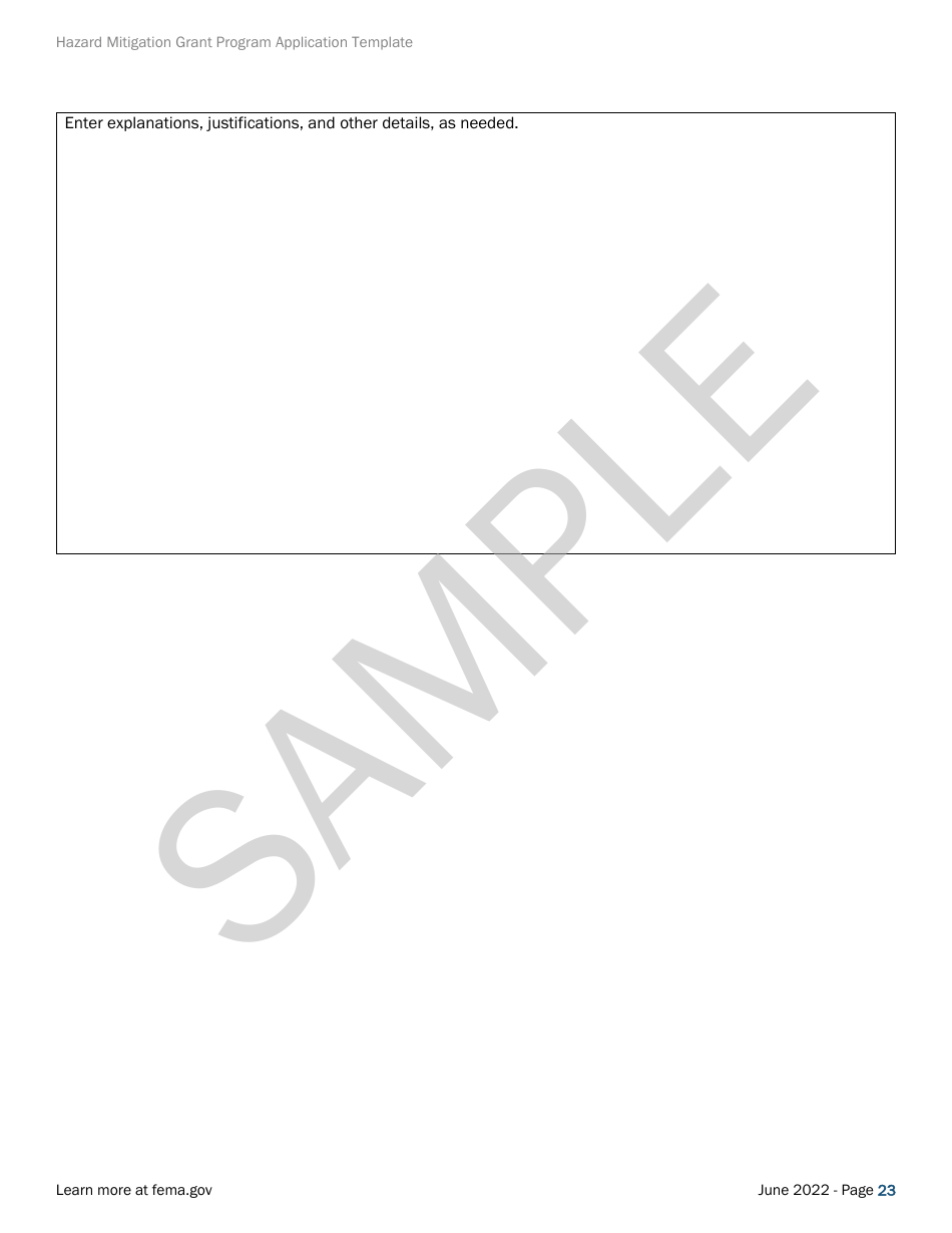 Community Safe Room: Application - Hazard Mitigation Grant Program - Sample, Page 23