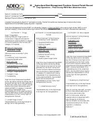 Agricultural Best Management Practices General Permit Record Crop Operations - Pinal County Pm10 Non-attainment Area - Arizona