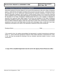Relocation Request &amp; Agreement Form - Delaware, Page 2