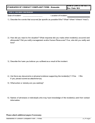 Form DHR-STW-105.1-F Standards of Conduct Complaint Form - Statewide - Delaware, Page 2