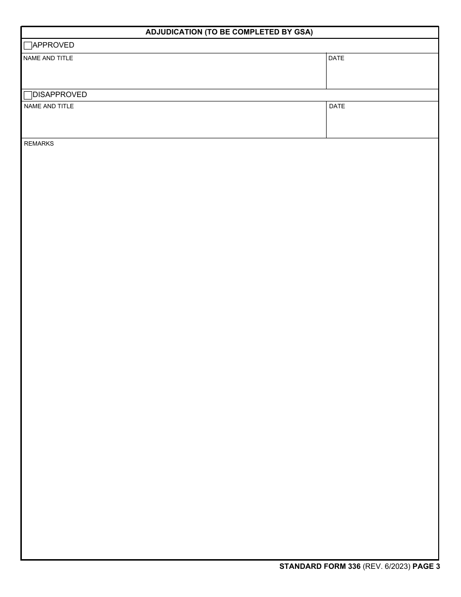 Form SF-336 Continuity of Operations (Coop) Alternate Facility Identification / Certification, Page 3