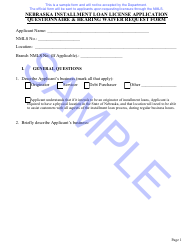 Nebraska Installment Loan License Application Questionnaire and Hearing Waiver Request Form - Sample - Nebraska, Page 2