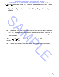 Nebraska Installment Loan License Application Questionnaire and Hearing Waiver Request Form - Sample - Nebraska, Page 6