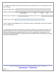 Application for Registration (Structured Settlement Purchase Company) - Nevada, Page 4