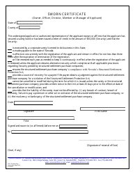 Structured Settlement Purchase Company Renewal Application for Registration - Nevada, Page 6