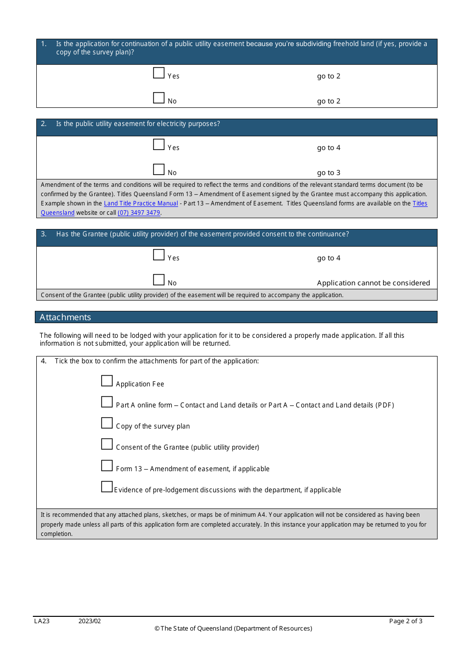 Form LA23 Part B Download Fillable PDF Or Fill Online Continuation Of A ...