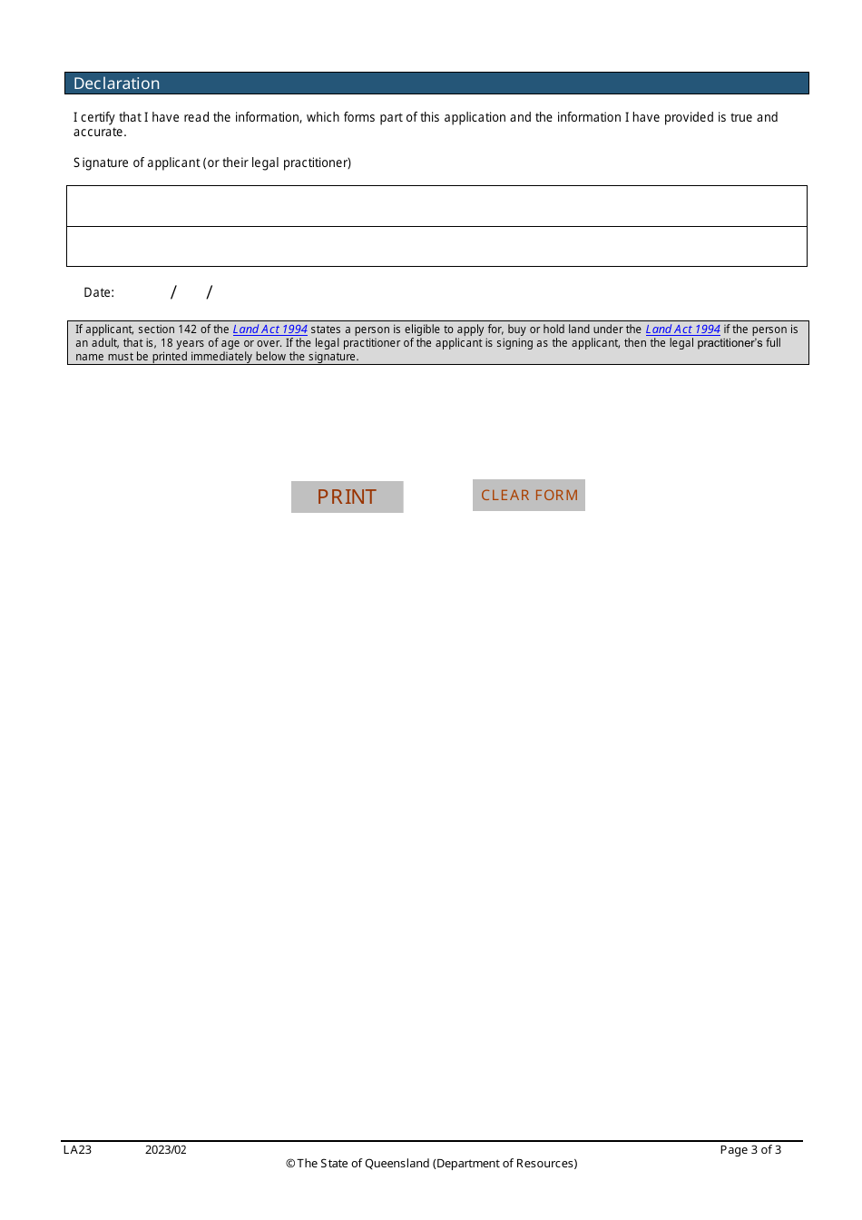 Form LA23 Part B Continuation of a Public Utility Easement Application - Queensland, Australia, Page 3