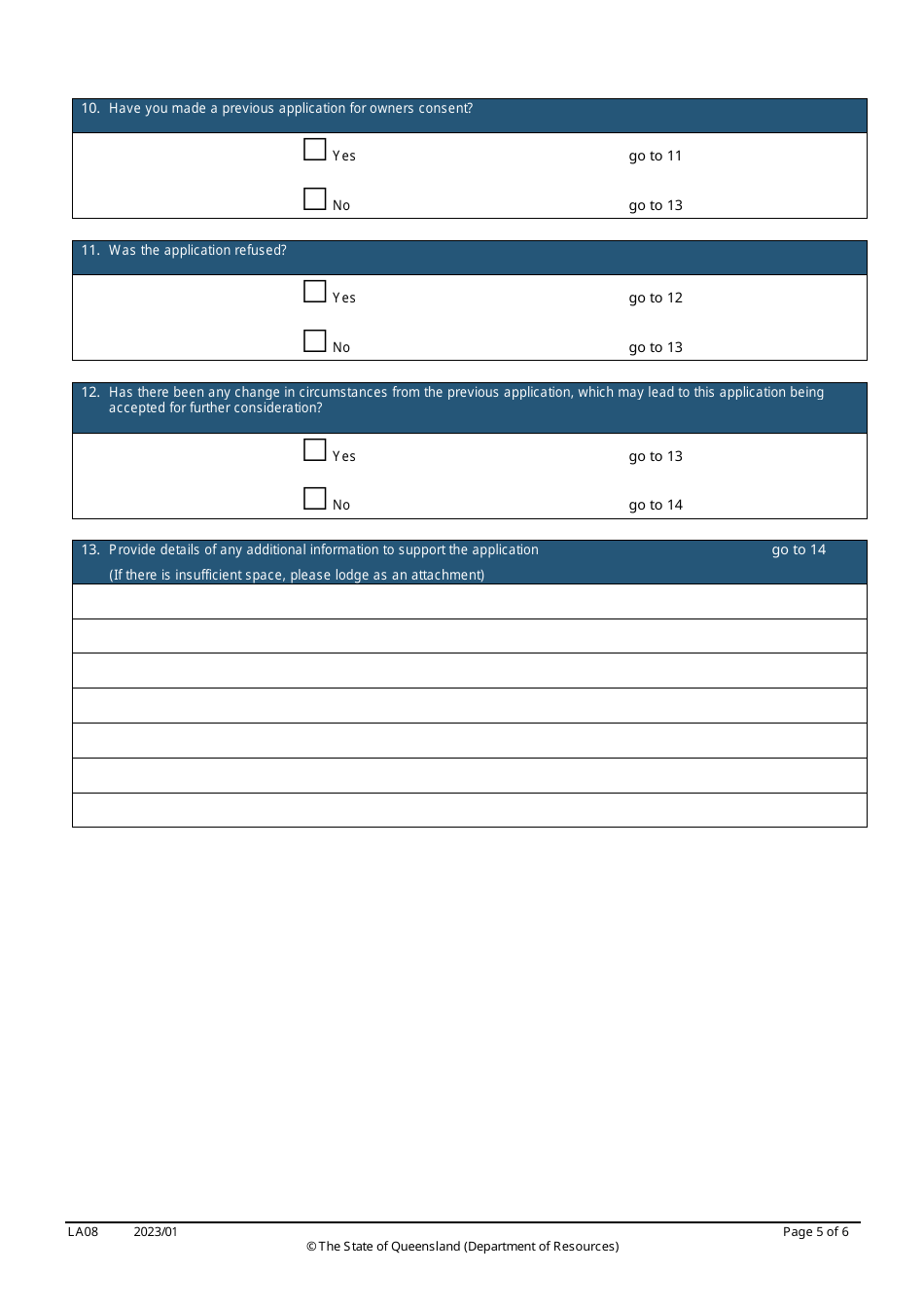 Form LA08 Part B Owners Consent to Development Application - Queensland, Australia, Page 5