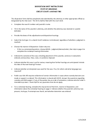 Document preview: Instructions for Disposition Sheet - Juvenile Fins - Arkansas