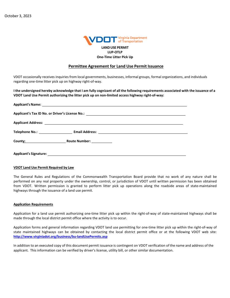 Form LUPOTLP Fill Out, Sign Online and Download Fillable PDF