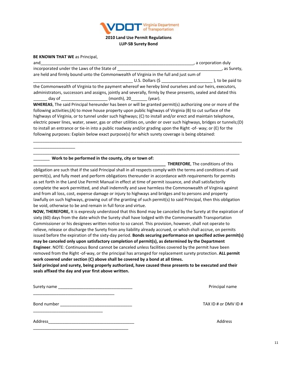 Form LUP-DWTLE Land Use Permit - District-Wide Permit - Temporary Logging Entrances - Virginia, Page 12