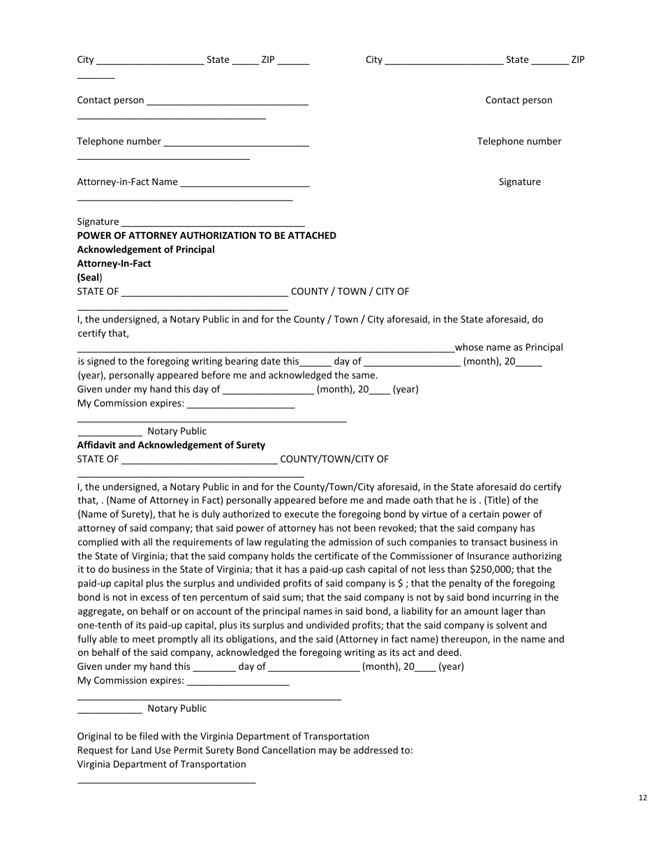 Form LUP-DWTLE Land Use Permit - District-Wide Permit - Temporary Logging Entrances - Virginia, Page 13