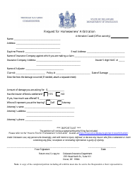 Document preview: Request for Homeowners' Arbitration - Delaware