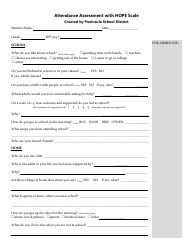 Document preview: Attendance Assessment With Hope Scale - Washington