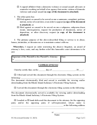 Form FC-94 Motion for Abusive Litigation - Rhode Island, Page 2