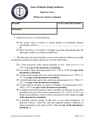Form Superior-86 Motion for Abusive Litigation - Rhode Island