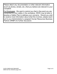 DSHS Form 02-740 Ojcr Complaint Request (Large Print) - Washington, Page 4