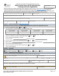 Document preview: DSHS Form 15-548 Adult Family Home (Afh) Administrator Training Instructor Application - Washington