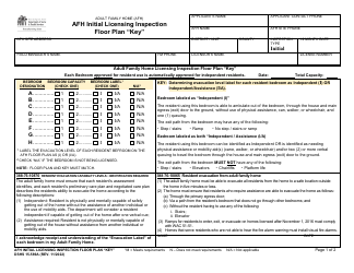 DSHS Form 15-589A Afh Initial Licensing Inspection Floor Plan &quot;key&quot; - Washington