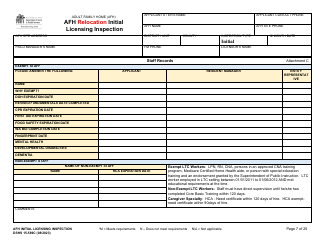 DSHS Form 15-589C Afh Relocation Initial Licensing Inspection - Washington, Page 7