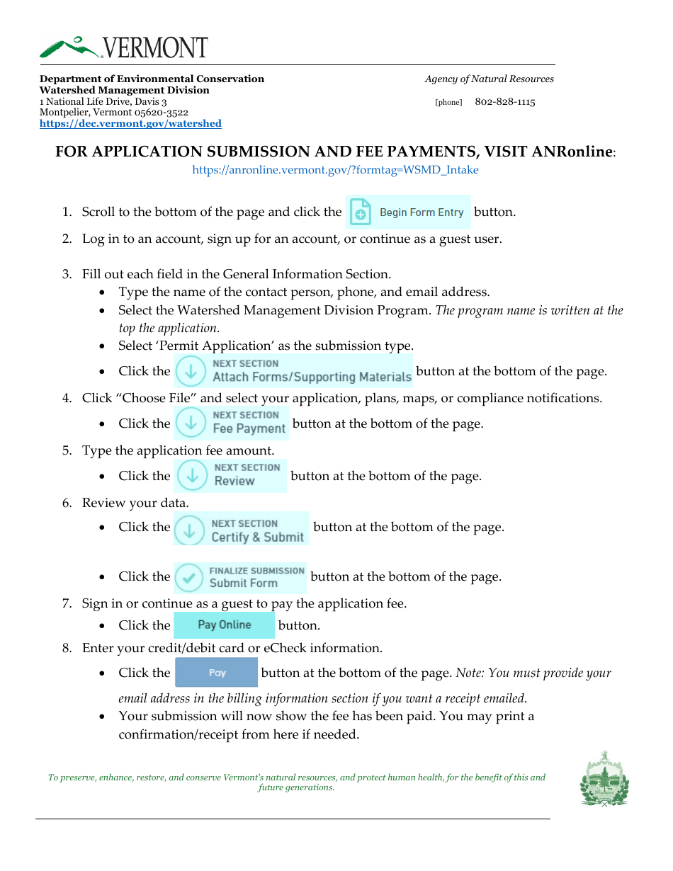 Notice of Intent (Noi) to Apply for Individual Stormwater Discharge Permit (Inds) - Vermont, Page 7