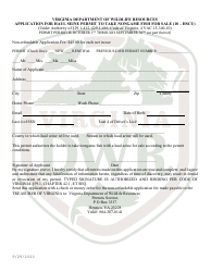 Application for Haul Seine Permit to Take Nongame Fish for Sale (18 - Hscu) - Virginia