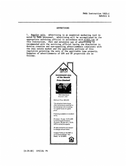 FmHA Form 1955-C Exhibit B, C, D  Printable Pdf