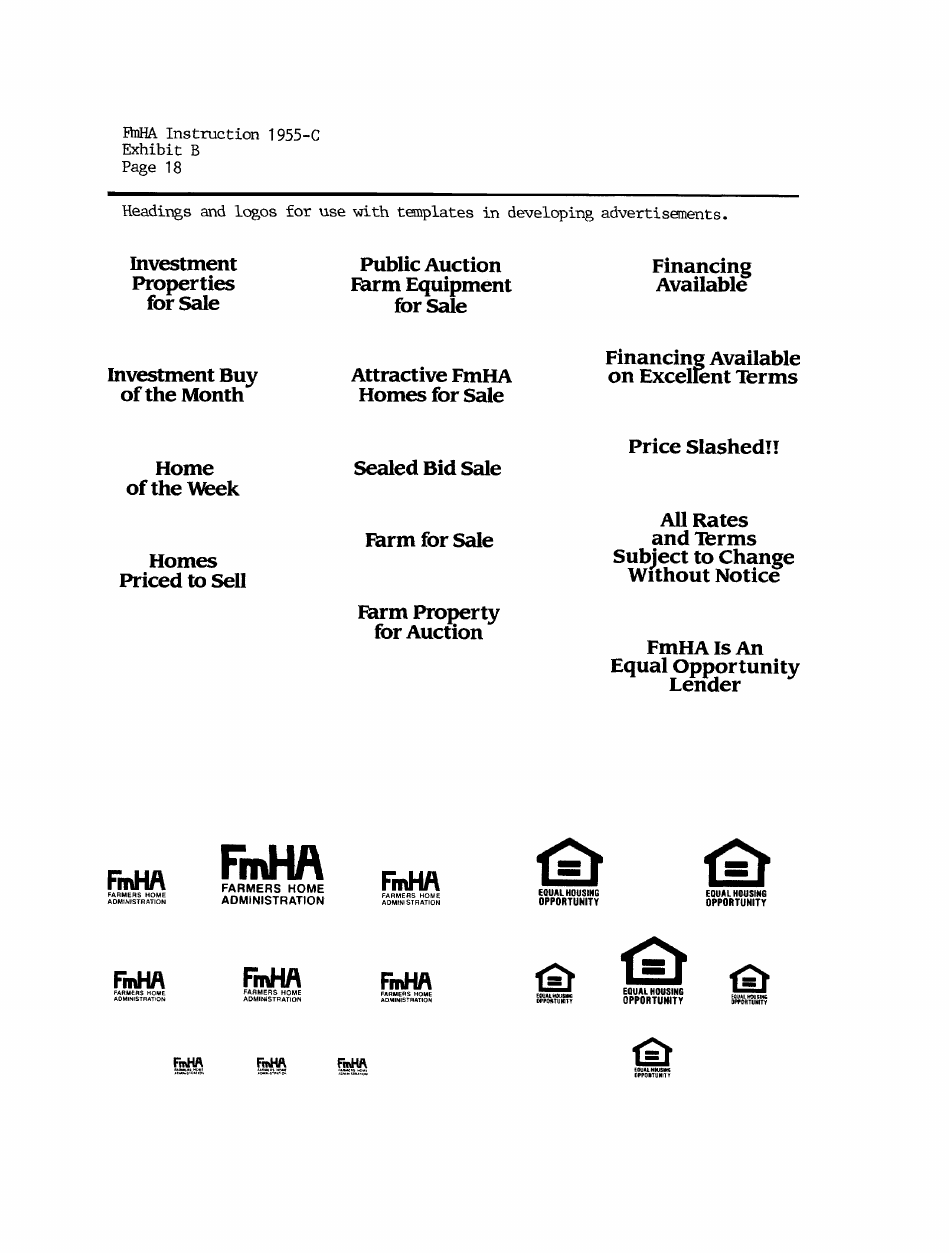 FmHA Form 1955-C Exhibit B, C, D ####, Page 18
