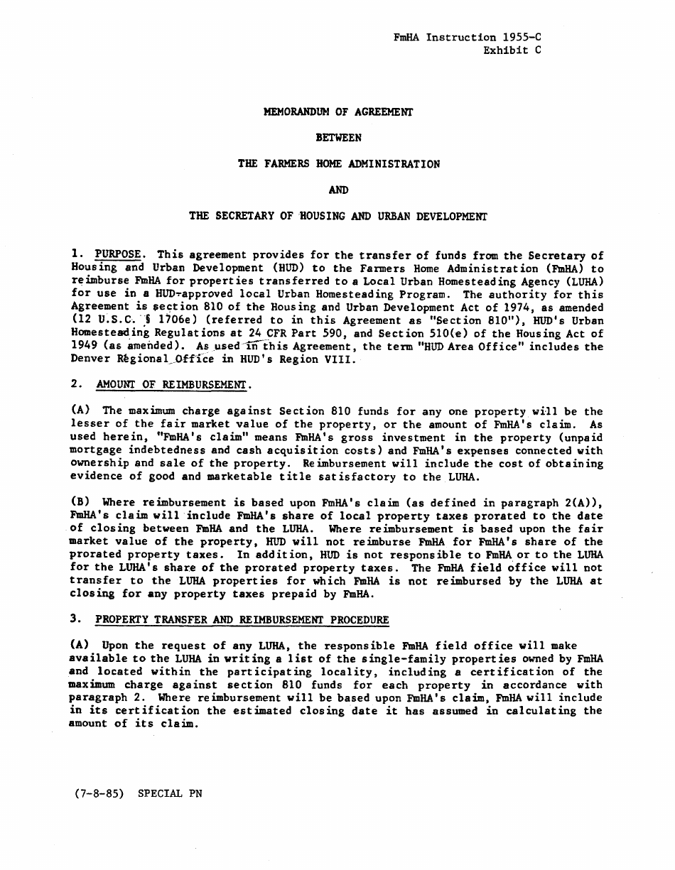 FmHA Form 1955-C Exhibit B, C, D ####, Page 19
